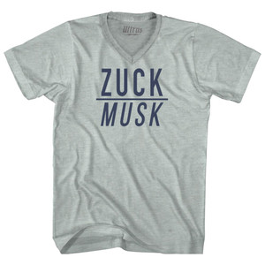 Zuck over Musk Adult Tri-Blend V-neck T-shirt - Athletic Cool Grey Zuck over Musk Adult Tri-Blend V-neck T-shirt - Athletic Cool Grey
