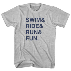 Swim& Ride& Run& Fun. Custom Name & Youth Cotton T-shirt - Grey Heather Swim& Ride& Run& Fun. Custom Name & Youth Cotton T-shirt - Grey Heather