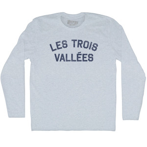 Les Trois Vallees Adult Tri-Blend Long Sleeve T-shirt - Athletic White Les Trois Vallees Adult Tri-Blend Long Sleeve T-shirt - Athletic White