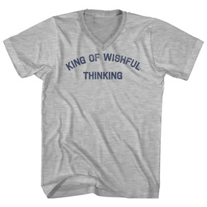 King Of Wishful Thinking Adult Cotton V-neck T-shirt - Grey Heather King Of Wishful Thinking Adult Cotton V-neck T-shirt - Grey Heather