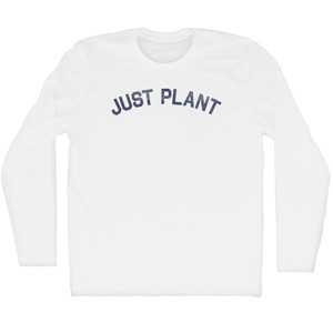 Just Plant Adult Cotton Long Sleeve T-shirt - White