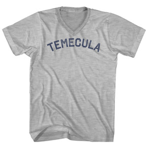 Temecula Adult Cotton V-neck T-shirt - Grey Heather