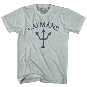 Caymans Trident Adult Tri-Blend T-shirt - Athletic Cool Grey