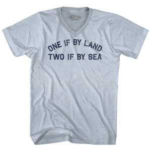 One If By Land Two If By Sea Adult Tri-Blend V-neck T-shirt - Athletic White One If By Land Two If By Sea Adult Tri-Blend V-neck T-shirt - Athletic White