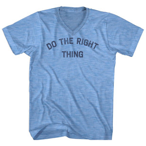 Do The Right Thing Adult Tri-Blend V-neck T-shirt - Athletic Blue Do The Right Thing Adult Tri-Blend V-neck T-shirt - Athletic Blue