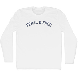 Feral & Free Adult Cotton Long Sleeve T-shirt - White