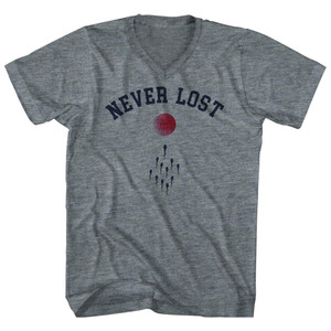 Never Lost Sperm Race Adult Tri-Blend V-neck T-shirt - Athletic Grey Never Lost Sperm Race Adult Tri-Blend V-neck T-shirt - Athletic Grey