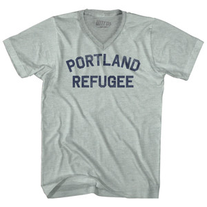 Portland Refugee Adult Tri-Blend V-neck T-shirt - Athletic Cool Grey Portland Refugee Adult Tri-Blend V-neck T-shirt - Athletic Cool Grey