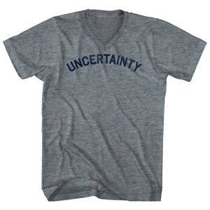 Uncertainty Tri-Blend V-neck Womens Junior Cut T-shirt - Athletic Grey Uncertainty Tri-Blend V-neck Womens Junior Cut T-shirt - Athletic Grey