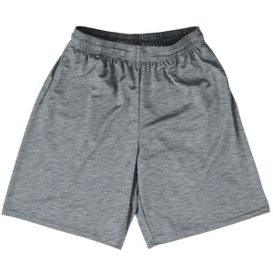 Heathered Lacrosse Shorts Made In USA - Grey Datk Heathered Lacrosse Shorts Made In USA - Grey Datk