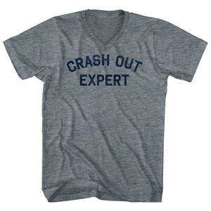 Crash Out Expert Tri-Blend V-neck Womens Junior Cut T-shirt - Athletic Grey Crash Out Expert Tri-Blend V-neck Womens Junior Cut T-shirt - Athletic Grey