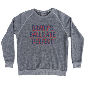 Brady's Balls Are Perfect Adult Tri-Blend Sweatshirt - Athletic Grey Brady's Balls Are Perfect Adult Tri-Blend Sweatshirt - Athletic Grey