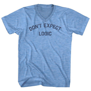 Don't Expect Logic Adult Tri-Blend V-neck T-shirt - Athletic Blue Don't Expect Logic Adult Tri-Blend V-neck T-shirt - Athletic Blue