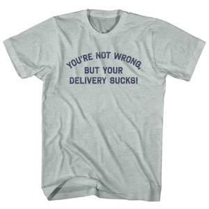 You're Not Wrong, But Your Delivery Sucks! Adult Tri-Blend T-shirt - Athletic Cool Grey You're Not Wrong, But Your Delivery Sucks! Adult Tri-Blend T-shirt - Athletic Cool Grey