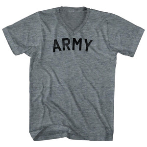Army (Black Ink) Tri-Blend V-neck Womens Junior Cut T-shirt - Athletic Grey Army (Black Ink) Tri-Blend V-neck Womens Junior Cut T-shirt - Athletic Grey