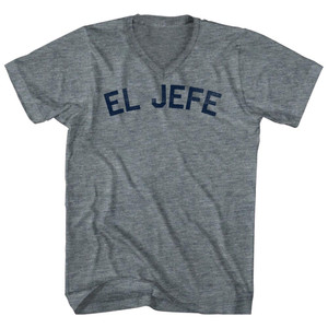 El Jefe Tri-Blend V-neck Womens Junior Cut T-shirt - Athletic Grey El Jefe Tri-Blend V-neck Womens Junior Cut T-shirt - Athletic Grey