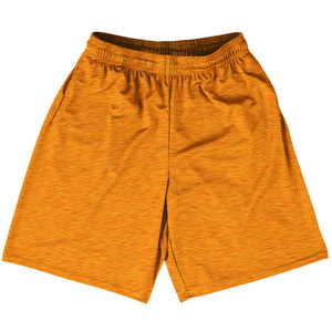 Heathered Lacrosse Shorts Made In USA - Orange Bright Heathered Lacrosse Shorts Made In USA - Orange Bright