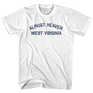 Almost Heaven West Virginia Adult Cotton T-shirt - White