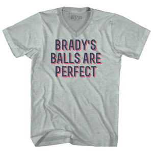Brady's Balls Are Perfect Adult Tri-Blend V-neck T-shirt - Athletic Cool Grey Brady's Balls Are Perfect Adult Tri-Blend V-neck T-shirt - Athletic Cool Grey