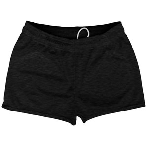 Heathered Shorty Short Gym Shorts 2.5" Inseam Made In USA - Black Heathered Shorty Short Gym Shorts 2.5" Inseam Made In USA - Black
