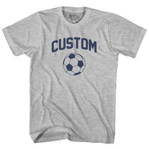 Custom Soccer Ball Womens Cotton Junior Cut T-Shirt - Grey Heather Custom Soccer Ball Womens Cotton Junior Cut T-Shirt - Grey Heather