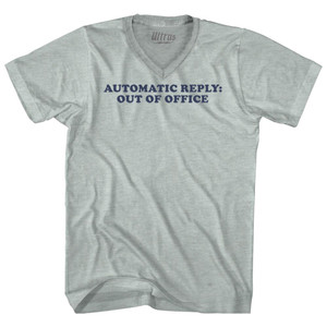 Automatic Reply Adult Tri-Blend V-neck T-shirt - Athletic Cool Grey Automatic Reply Adult Tri-Blend V-neck T-shirt - Athletic Cool Grey