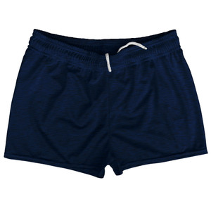 Heathered Shorty Short Gym Shorts 2.5" Inseam Made In USA - Blue Navy