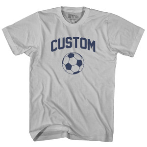 Custom Soccer Ball Adult Cotton T-shirt - Cool Grey Custom Soccer Ball Adult Cotton T-shirt - Cool Grey