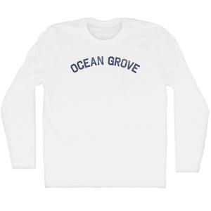 Ocean Grove Adult Cotton Long Sleeve T-shirt - White