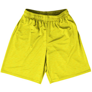Heathered Lacrosse Shorts Made In USA - Yellow Canary Heathered Lacrosse Shorts Made In USA - Yellow Canary