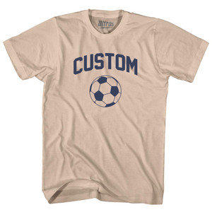 Custom Soccer Ball Adult Cotton T-shirt - Creme Custom Soccer Ball Adult Cotton T-shirt - Creme