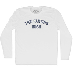 The Farting Irish Adult Cotton Long Sleeve T-shirt - White