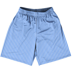 Pinstripes Basketball Practice Shorts Made In USA - Blue Carolina and White