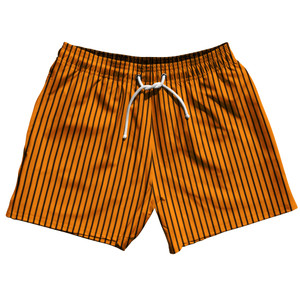 Pinstripes 5" Swim Shorts Made in USA - Orange Tennessee and Black