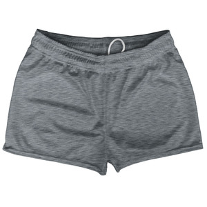 Heathered Shorty Short Gym Shorts 2.5" Inseam Made In USA - Grey Datk Heathered Shorty Short Gym Shorts 2.5" Inseam Made In USA - Grey Datk