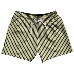 Pinstripes 5" Swim Shorts Made in USA - Vegas Gold and Black