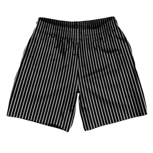 Pinstripes Athletic Running Fitness Exercise Shorts 7" Inseam Shorts Made In USA - Black and White Pinstripes Athletic Running Fitness Exercise Shorts 7" Inseam Shorts Made In USA - Black and White