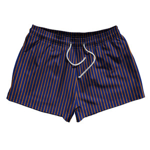 Pinstripes 2.5" Swim Shorts Made in USA - Blue Royal and Tennessee Orange