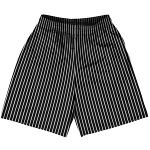 Pinstripes Basketball Practice Shorts Made In USA - Black and White
