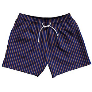 Pinstripes 5" Swim Shorts Made in USA - Blue Royal and Tennessee Orange