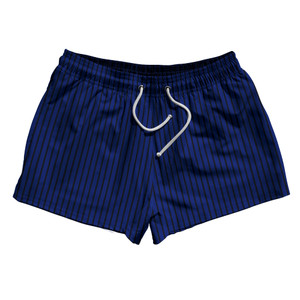 Pinstripes 2.5" Swim Shorts Made in USA - Blue Royal and Black
