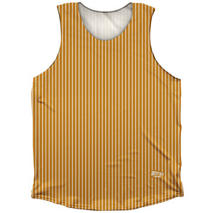 Pinstripes Athletic Tank Top - Orange Burnt and White