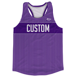 Pinstripes Custom Finish Line Running Track Tops Made In USA - Purple Lakers and White Pinstripes Custom Finish Line Running Track Tops Made In USA - Purple Lakers and White
