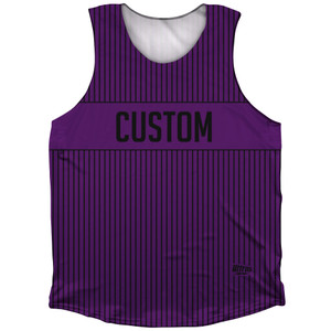 Pinstripes Custom Finish Line Athletic Tank Top - Purple Medium and Black Pinstripes Custom Finish Line Athletic Tank Top - Purple Medium and Black