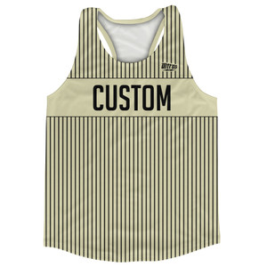Pinstripes Custom Finish Line Running Track Tops Made In USA - Vegas Gold and Black