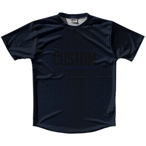 Pinstripes Custom Finish Line Running Shirt Track Cross Made In USA - Blue Navy Almost Black and Black Pinstripes Custom Finish Line Running Shirt Track Cross Made In USA - Blue Navy Almost Black and Black