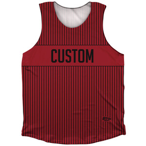 Pinstripes Custom Finish Line Athletic Tank Top - Red Cardinal and Black Pinstripes Custom Finish Line Athletic Tank Top - Red Cardinal and Black