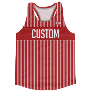 Pinstripes Custom Finish Line Running Track Tops Made In USA - Red Dark and White Pinstripes Custom Finish Line Running Track Tops Made In USA - Red Dark and White
