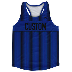 Pinstripes Custom Finish Line Running Track Tops Made In USA - Blue Royal and Black Pinstripes Custom Finish Line Running Track Tops Made In USA - Blue Royal and Black