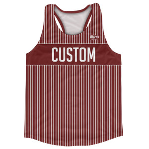 Pinstripes Custom Finish Line Running Track Tops Made In USA - Red Maroon and White Pinstripes Custom Finish Line Running Track Tops Made In USA - Red Maroon and White